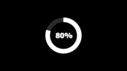 Pie chart animated video with 80 percent element white background . Statistics Business and finance theme Visual Data Representation for Finance, Sales, Statistics, Diagram. Motion Graphics Animated
