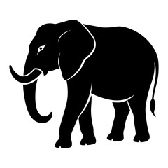 Fototapeta premium Elephant vector silhouette on white background
