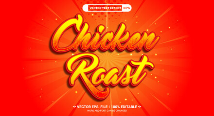 Chicken Roast editable text effect template Suitable for Fire Style background