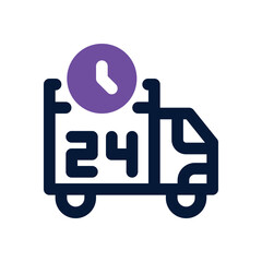 delivery 24 hour duotone icon. Sleek and modern vector icon for websites, mobile apps, marketing materials, and corporate design. Fully scalable and ready to use.