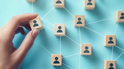 Hand connecting network wooden blocks