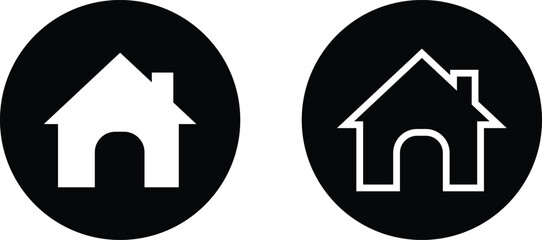 Home icons set. House symbol. A real estate objects and houses black flat and line vector collection isolated on transparent background. Investment, residential building, city, apartment.
