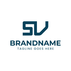 Letters SV Monogram Logo, suitable for any brand with VS or SV initials