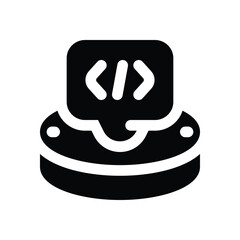 database glyph icon. Strong and solid vector icon for websites, mobile interfaces, presentations, and visual branding. High quality and easy to edit.