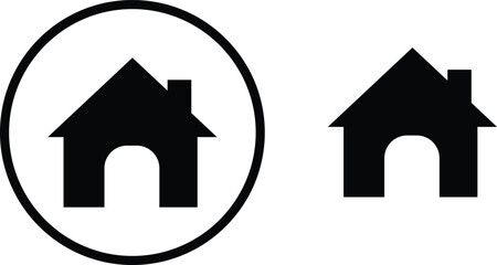 Home icons set. House symbol. A real estate objects and houses black flat and line vector collection isolated on transparent background. Investment, residential building, city, apartment.