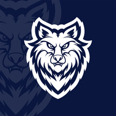 Fox head mascot esport logo design illustration