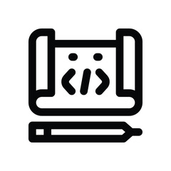 blueprint line icon. Clean and minimalist vector icon for websites, mobile apps, presentations, and logos. Fully scalable and customizable for any project.