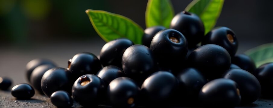 Collection of shiny black olives piled together, fresh, group, pitless