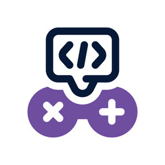 gaming code dual tone icon. Sleek and modern vector icon for websites, mobile apps, marketing materials, and corporate design. Fully scalable and ready to use.