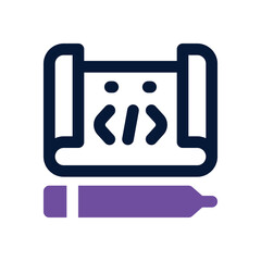 blueprint dual tone icon. Sleek and modern vector icon for websites, mobile apps, marketing materials, and corporate design. Fully scalable and ready to use.