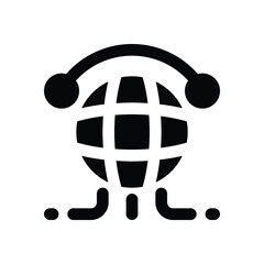 internet glyph icon. Strong and solid vector icon for websites, mobile interfaces, presentations, and visual branding. High quality and easy to edit.