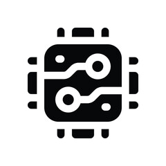 processor glyph icon. Strong and solid vector icon for websites, mobile interfaces, presentations, and visual branding. High quality and easy to edit.