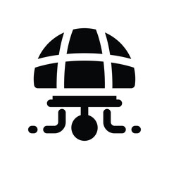 global network glyph icon. Strong and solid vector icon for websites, mobile interfaces, presentations, and visual branding. High quality and easy to edit.