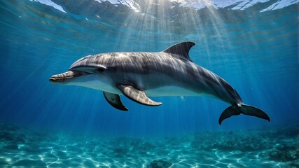 Fototapeta premium dolphin in the water, Generative Ai