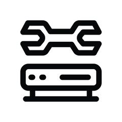 server maintenance line icon. Clean and minimalist vector icon for websites, mobile apps, presentations, and logos. Fully scalable and customizable for any project.