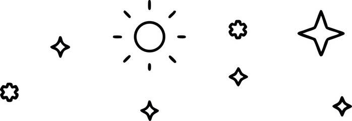 vector illustration of the sun and star