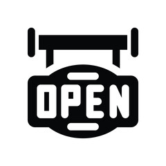 open glyph icon. Strong and solid vector icon for websites, mobile interfaces, presentations, and visual branding. High quality and easy to edit.