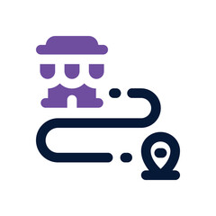 route duotone icon. Sleek and modern vector icon for websites, mobile apps, marketing materials, and corporate design. Fully scalable and ready to use.