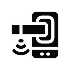 Fototapeta premium smart door glyph icon. Strong and solid vector icon for websites, mobile interfaces, presentations, and visual branding. High quality and easy to edit.