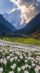 Obraz premium Breathtaking Alpine Valley in Springtime