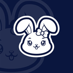 Bunny mascot esport character kawaii