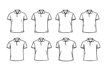 Polo shirt line art