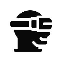 vr glasses glyph icon. Strong and solid vector icon for websites, mobile interfaces, presentations, and visual branding. High quality and easy to edit.
