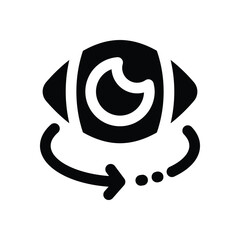 360 view glyph icon. Strong and solid vector icon for websites, mobile interfaces, presentations, and visual branding. High quality and easy to edit.