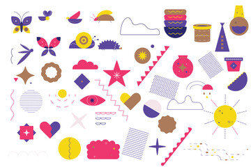 Spring Element Flat design Vector Pack