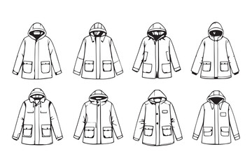 Raincoat line art
