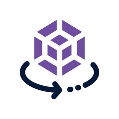 360 degrees duotone icon. Sleek and modern vector icon for websites, mobile apps, marketing materials, and corporate design. Fully scalable and ready to use.