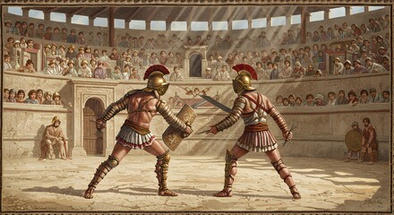 Naklejka na ściany i meble Gladiator Fight Arena Ancient Rome