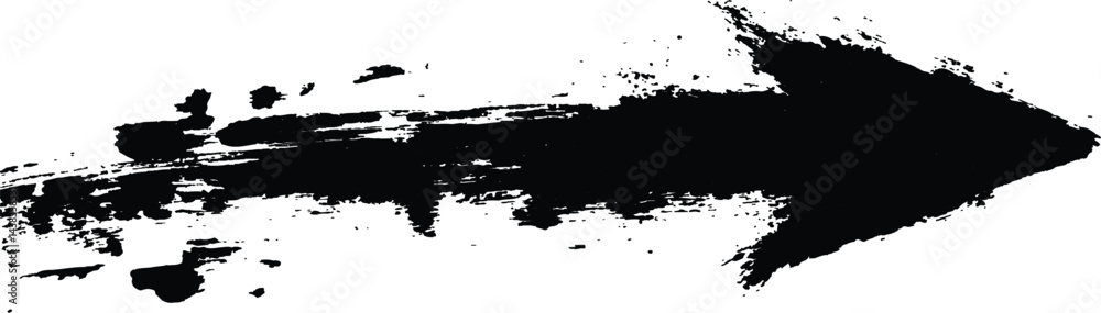 Poster A bold black arrow created with brush strokes 
transparent white background. Black arrow marker isolated with a hand-drawn effect on a white background. Arrow marker isolated mark hand draw
