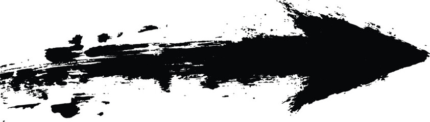 A bold black arrow created with brush strokes 
transparent white background. Black arrow marker isolated with a hand-drawn effect on a white background. Arrow marker isolated mark hand draw
