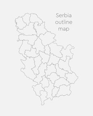 Vector map country Serbia divided on regions