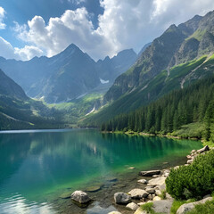 Naklejka premium morskie oko in tatry