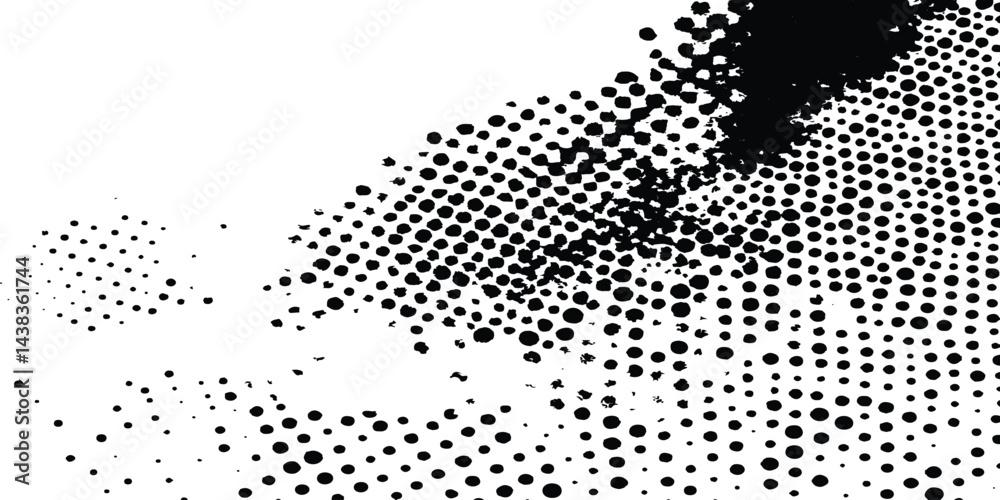 Leinwandbilder vector halftone dotted grunge texture. grunge texture on distress back isolated white background. ve