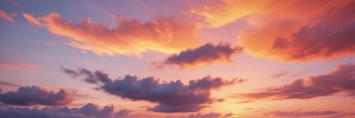 Fototapeta premium Vibrant abstract sky, sunset hues in watercolor wash , digital art, fantasy, background