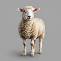 Obraz premium Young sheep looking at camera isolated on transparent background 