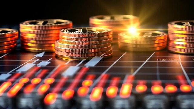 Investment video: gold coin strategy, financial planning, bitcoin wealth, currency exchange, cryptocurrency growth, business design, monetary success, wealth building, chart analysis.