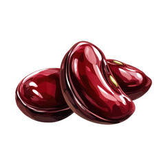 Fresh Red Kidney Beans on a Clean Surface, Perfect for Healthy Cooking and Meal Prep on transparent background