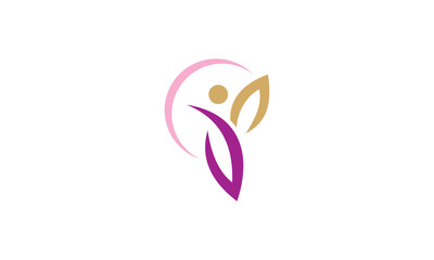 Obraz premium happy vegetarian beauty logo