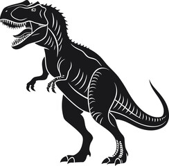 Obraz premium Tyrannosaurus rex dinosaur vector and Illustration of tyrannosaurus rex, black and white silhouette.
