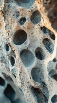 Geological detail with natural holes and pores.