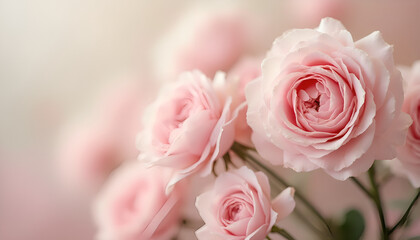 Sweet Celebration: Light Pink Roses in Artistic Textured Style for Background and Gift Giving