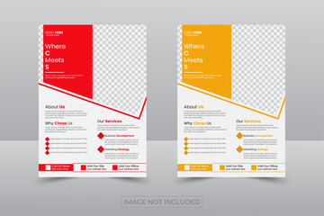 Professional Company Flyer Design, modern business corporate flyer design with two color style
