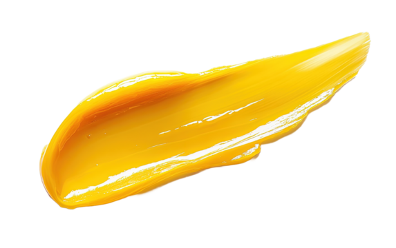 Liquid yellow gel or serum on a white background