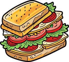 sandwich with cheese and tomato