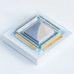 Microchip development in advanced technology pure white environment gigapixel image high-detail viewpoint