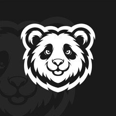 Panda head, illustration mascot design